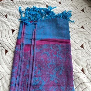 Purple and blue pashmina